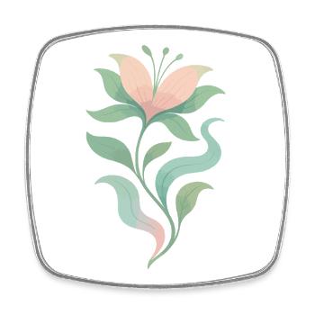 Pastel Bloom Botanical Flow - Viereckiger Kühlschrankmagnet - Weiß - Vorne