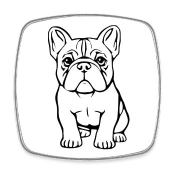 Bulldog chien T-shirt Chien Chemise Cadeau - Magnet carré - blanc - Devant