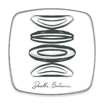 Doodle Balance – Abstract Line Art - Square fridge magnet - white - Front