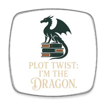 Booktok Fantasy Bookish Humor Gift for - Square fridge magnet - white - Front