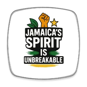 Jamaica Spirit Unbreakable, Jamaican  - Square fridge magnet - white - Front