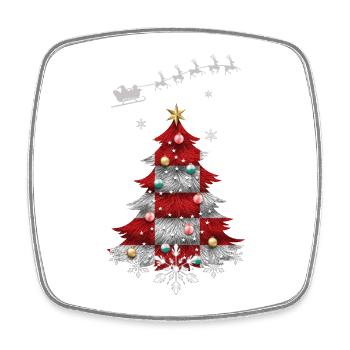 Weihnachtsbaum mit Kroatien-Flagge - Viereckiger Kühlschrankmagnet - Weiß - Vorne