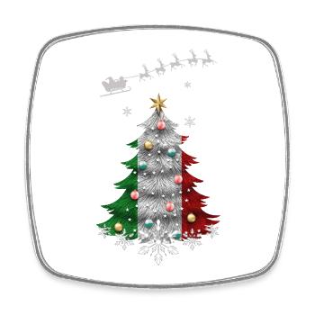 Weihnachtsbaum mit Italien-Flagge - Viereckiger Kühlschrankmagnet - Weiß - Vorne