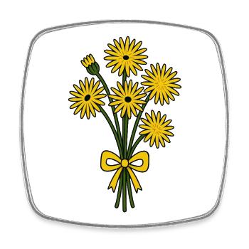 yellow bouquet - Square fridge magnet - white - Front