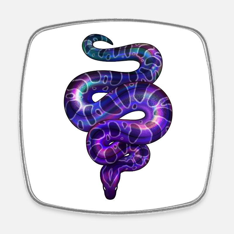 Neon Snake Violet - Square fridge magnet - white