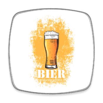 Bier Spruch Das rate ich Dir - Viereckiger Kühlschrankmagnet - Weiß - Vorne