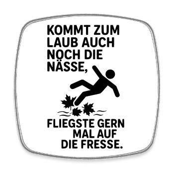 Leaves Wet Autumn Saying - Square fridge magnet - white - Front