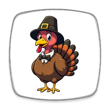 Thanksgiving Lustiger Thanksgiving Truthahn - Viereckiger Kühlschrankmagnet - Weiß - Vorne