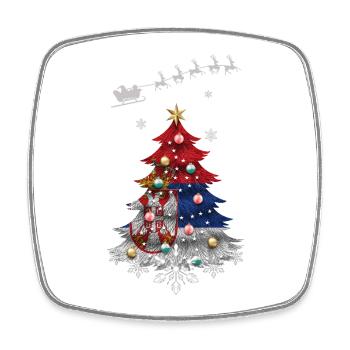 Sapin de Noël avec drapeau serbe - Magnet carré - blanc - Devant