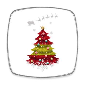 Weihnachtsbaum mit Spanien-Flagge - Viereckiger Kühlschrankmagnet - Weiß - Vorne