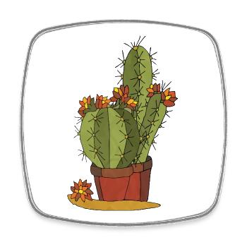 Flowers - Square fridge magnet - white - Front