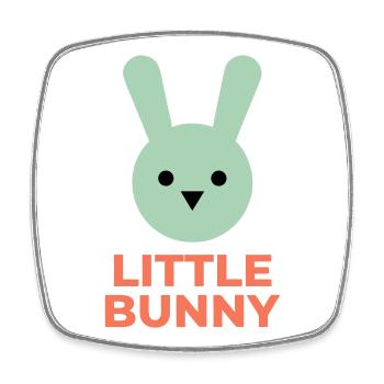 Minze Hase und kleiner Hase Text - Viereckiger Kühlschrankmagnet - Weiß - Vorne