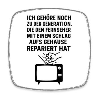 Generation Fernsehen TV Reparatur - Viereckiger Kühlschrankmagnet - Weiß - Vorne