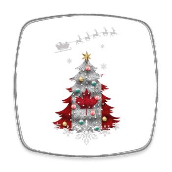 Arbre de Noël avec drapeau du Canada - Magnet carré - blanc - Devant