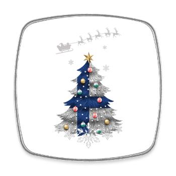 Sapin de Noël avec drapeau finlandais - Magnet carré - blanc - Devant