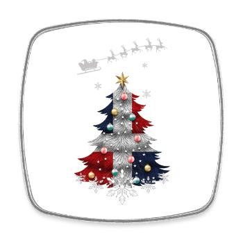 Christmas tree with Dominican Republic flag - Square fridge magnet - white - Front