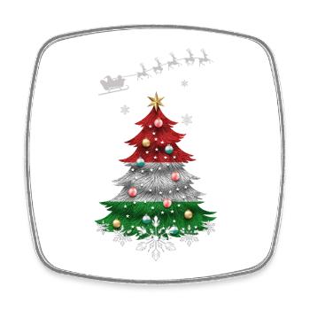 Sapin de Noël avec drapeau hongrois - Magnet carré - blanc - Devant