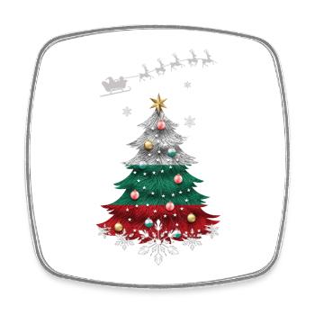 Sapin de Noël avec drapeau bulgare - Magnet carré - blanc - Devant