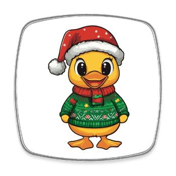 Duck Christmas - Square fridge magnet - white - Front