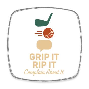 Funny golf humor, sarcastic dad, - Square fridge magnet - white - Front