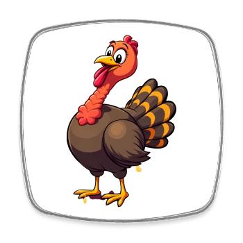 Thanksgiving Lustiger Thanksgiving Truthahn - Viereckiger Kühlschrankmagnet - Weiß - Vorne
