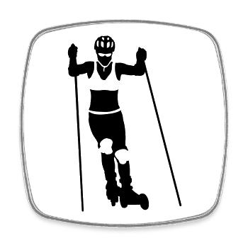 Nordic cross skating - Viereckiger Kühlschrankmagnet - Weiß - Vorne