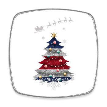Christmas tree with Costa Rica flag - Square fridge magnet - white - Front
