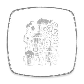 Steampunk Brauerei Zahnräder Design - Viereckiger Kühlschrankmagnet - Weiß - Vorne