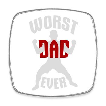 Worst Dad Ever Lustig Sarkastisch Vatertag Papa - Viereckiger Kühlschrankmagnet - Weiß - Vorne