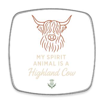 Highland Cow Rustikales Tier Niedliches - Viereckiger Kühlschrankmagnet - Weiß - Vorne
