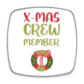 X-Mas Crew Member - Square fridge magnet - white - Front