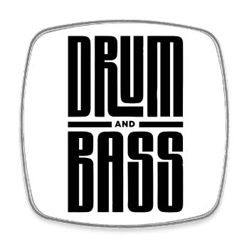 Drum and Bass Fette Typografie - Viereckiger Kühlschrankmagnet - Weiß - Vorne