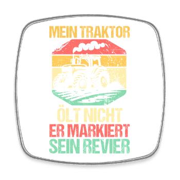 Landwirt Bauernhof Farmer Bauer Traktor - Viereckiger Kühlschrankmagnet - Weiß - Vorne