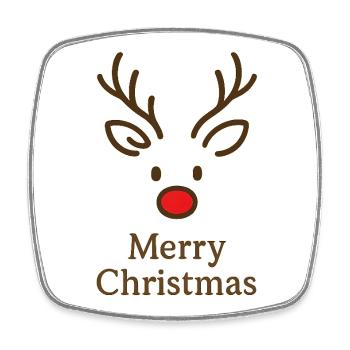 Hirsch Rudolph Frohe Weihnachten süß - Viereckiger Kühlschrankmagnet - Weiß - Vorne