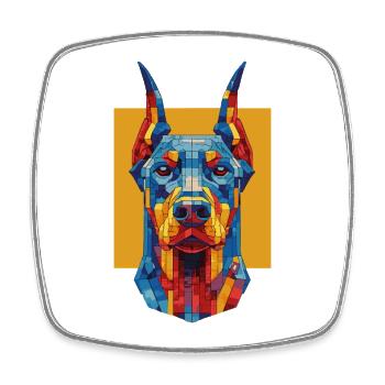 Color Block Doberman – Modern Dobie Design - Square fridge magnet - white - Front