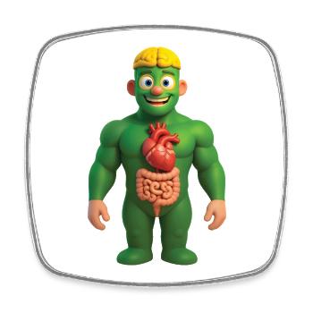 SUPERHERO ANATOMY - baby & kids - Magnet carré - blanc - Devant