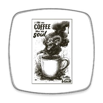 Coffee and Soul - Square fridge magnet - white - Front