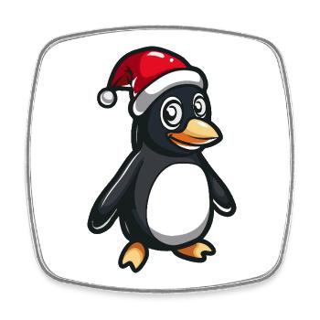 Noël pingouin - Magnet carré - blanc - Devant