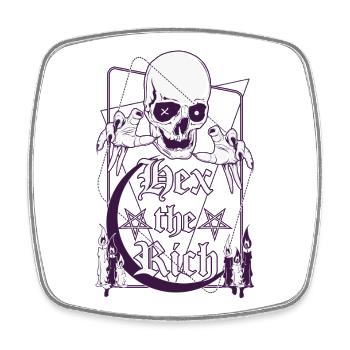 Hex the Rich  - Square fridge magnet - white - Front