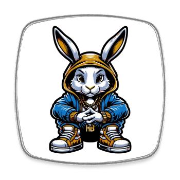Hood Bunny - Square fridge magnet - white - Front