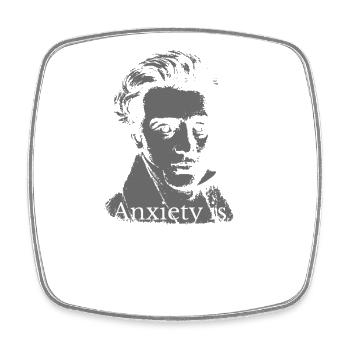 Kierkegaard Anxiety as Freedom Quote Art - Square fridge magnet - white - Front