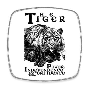 DER TIGER - Viereckiger Kühlschrankmagnet - Weiß - Vorne