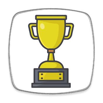 Trophée - Magnet carré - blanc - Devant