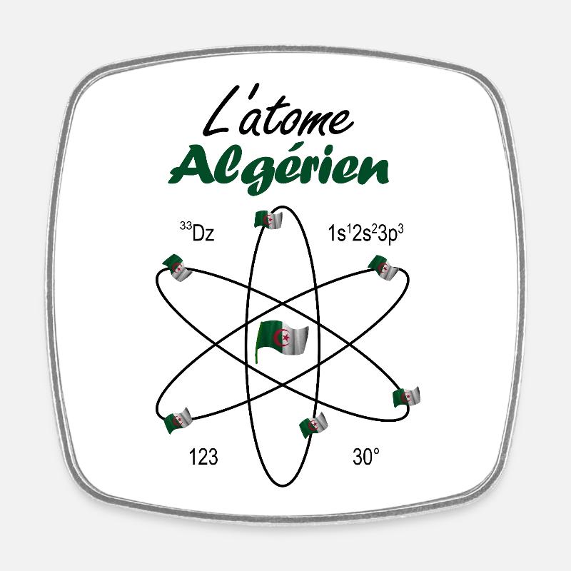 One Two Three Viva L'Algerie Drapeau et Fierté - Magnet carré - blanc