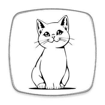 Katze schwarzweiß Katzenshirt Geschenk Weihnachten - Viereckiger Kühlschrankmagnet - Weiß - Vorne
