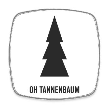 Tannenbaum Silhouette Oh Tannenbaum - Viereckiger Kühlschrankmagnet - Weiß - Vorne