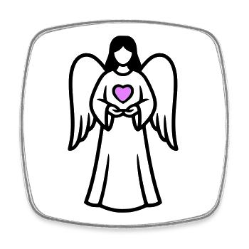 Angel-Couple-with-Heart-Pictogram-3 - Square fridge magnet - white - Front