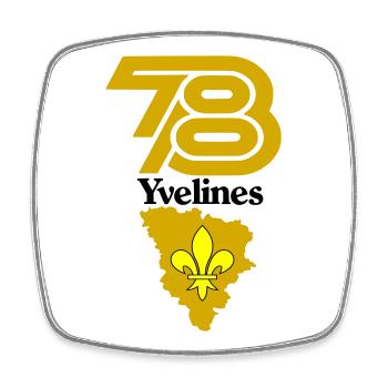 78 Yvelines  - Magnet carré - blanc - Devant