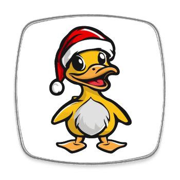 Duck Christmas - Square fridge magnet - white - Front