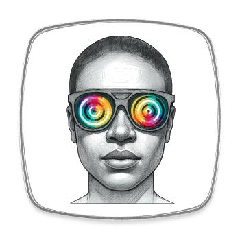 RAINBOW VISION - geek & scifi - Magnet carré - blanc - Devant